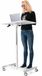 OEM Verstelbare laptopwagen op wielen, hoogte 74-114 cm, wit