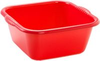 Plasticforte teiltje/afwasbak - Set van 2x stuks - vierkant - kunststof - 6 liter - 31 x 29 x 13 cm - Rood