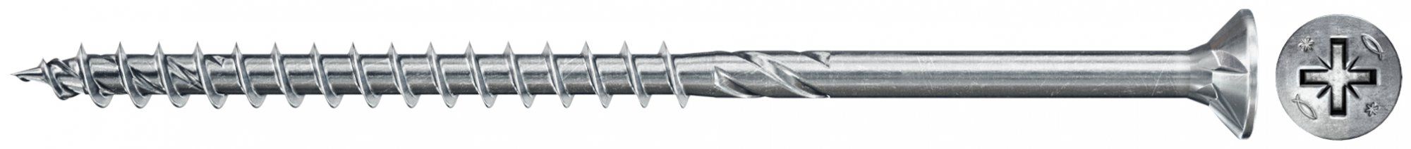 Fischer Power-Fast II 4.0 x 60 PZ2 Wood Screw - Countersunk - Partial Thread - Blue Zinc (200 pcs)