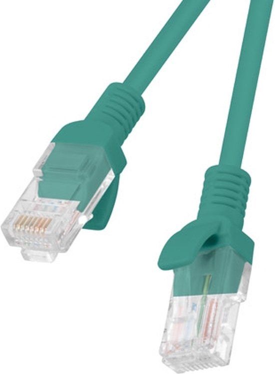 Lanberg Patchcord UTP-Kabel voor Computer, PC, Switch, Router, 3M Netwerk Cat5E Groen