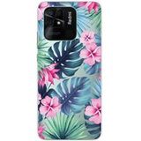 Xiaomi Redmi 10C Siliconen hoesje - ontwerp tropical aquarelle