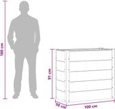 vidaXL Verhoogde plantenbak, bruin, 100 x 50 x 91 cm, WPC en Aluminium