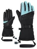 Ziener KALICE Skihandschoenen voor dames, wintersport, waterdicht, lange mouwen, zwart/blauw, maat 7,5