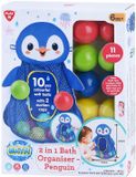 Jouet de bain organisateur pingouin - organisateur de bain avec balles 11 pièces.
