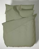 Bianca Plain Dyed Military Green Beddengoedset voor 150 cm brede bedden, 100% percale katoen, groen