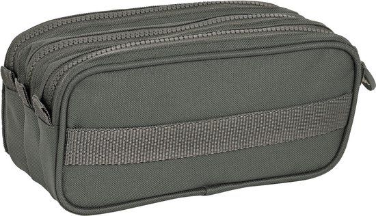 Kappa Pen Etui - 3 Vaks - Grijs - 21.5 x 10 x 8 cm