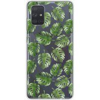 Samsung Galaxy A51 Feuilles de monstera bedrukt siliconen hoesje
