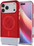 Spigen Classic C1 MagFit Hoesje Geschikt voor iPhone 17 Pro Max - Compatibel met MagSafe - Retro Back Cover - Rood