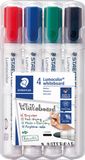 Staedtler Lumocolor whiteboardmarker etui van 4 stuks in geassorteerde kleuren - 5 stuks