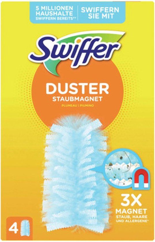 Swiffer Stofmagneet Navulling - 4 Doekjes voor Efficiënt Stof Vangen