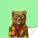 PosterMonkey Poster Beer - Kleuren - Bril - Dier - Bloemen - 75x75 cm