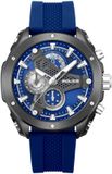 Police ILG of Switzerland AG Chronograaf Wyvern Heren Polshorloge Blauw Siliconen Band 53mm