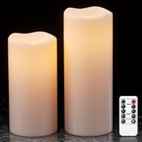 Unyqoos® Set van twee waterdichte LED-kaarsen met afstandsbediening en timer