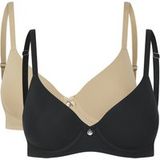 Ted Baker Maryam 2 Pk Soutien-gorge uni Noir/Crème d'Irlande Taille : 32D