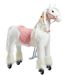 Tiara Pink M (5-12 ans), cheval mécanique en peluche à monter, porteur enfant avec selle amovible, licol avec bride et crinière et queue de cheval