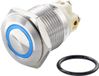 TRU COMPONENTS TC-7494696 TC-GQ16F-10E/L/B/12V/S Vandalismebestendige druktoets 48 V/DC 2 A 1x uit/(aan) Moment Blauw IP65 1 stuk(s)