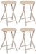 Home Deco Factory Tabouret Nova - Set van 4 - Beige - Hout/Metaal - D30 x H45 cm