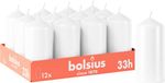 Bolsius Gladde Stompkaarsen - Wit - 12 Stuks - 33 Branduren