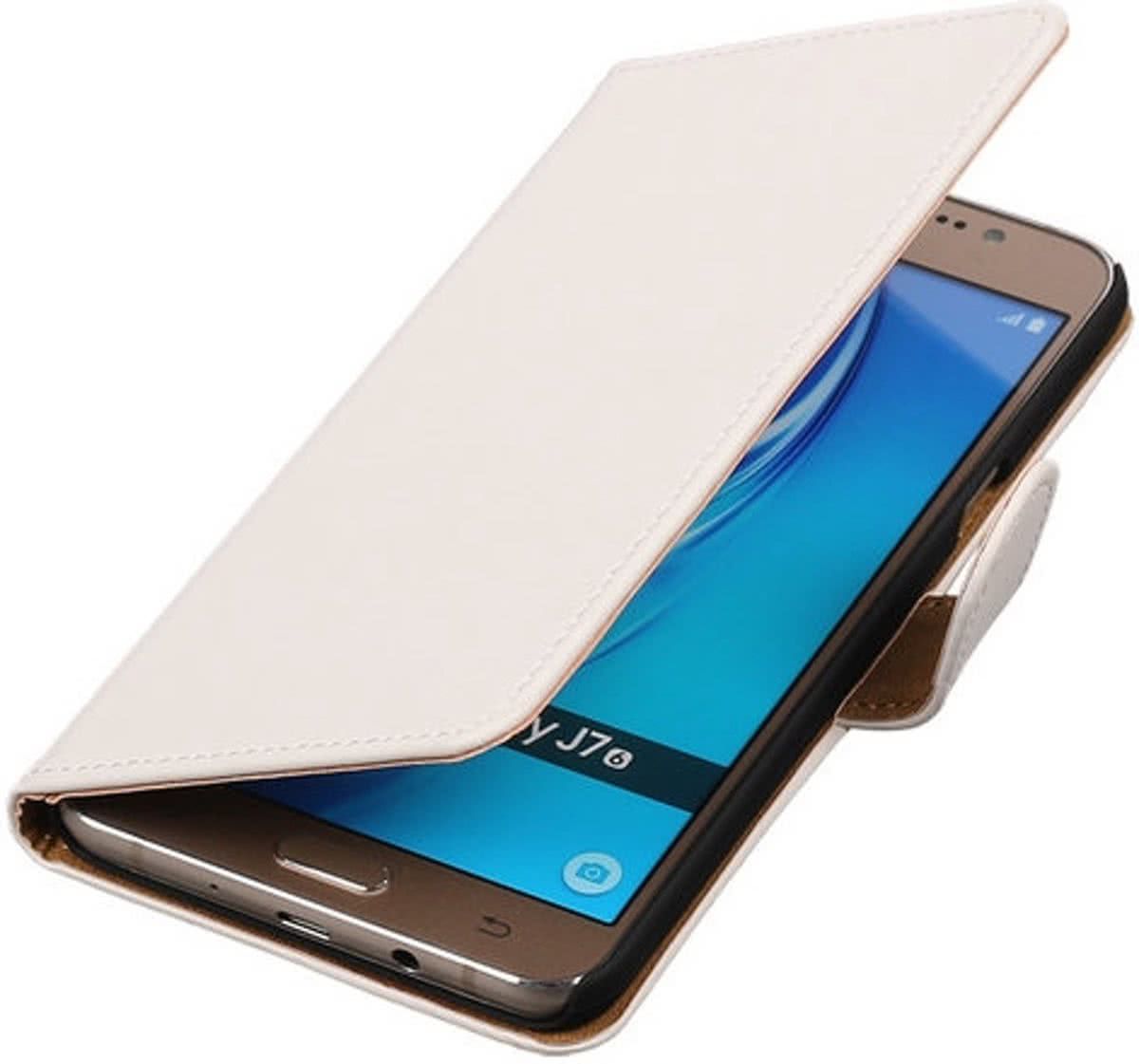 Best Cases Wit Effen booktype cover hoesje voor Samsung Galaxy J7 2016