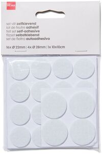 HEMA Set Zelfklevend Vilt (wit)