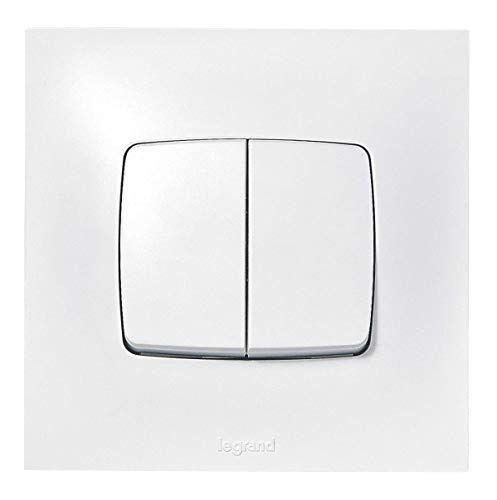 LEGRAND LEG91321 Neptune dubbele schakelaar/wisselschakelaar, 2300 W, 230 V, wit