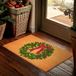 BRUBAKER Tapis de porte pour Noël extérieur et intérieur - Couronne de Noël avec nœud - 45 x 75 cm Tapis d'entrée 100% coco - Imperméable, résistant à la saleté et antidérapant - Idéal pour la porte d'entrée, le jardin et la terrasse