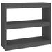 VidaXL Boekenkast/kamerscherm 80x30x71,5 cm massief grenenhout grijs