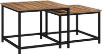 HOMCOM salontafel set - set van 2 tafel - spaanplaat - staal - bruin