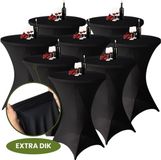 Aventara Statafelrok Zwart x 8 – ∅80-85 x 110 cm met Opbergtas – Statafelhoes Stretch Stof – Kras- en Vouwvrije Statafel Rok Extra Dik – Sta Tafelrok - 8 Stuks – Statafelhoezen Voor Horeca, Evenementen, Feest, Bruiloft en Partijen