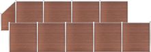 vidaXL Schutting set 9 vierkant en 1 schuin 1657x186 cm bruin