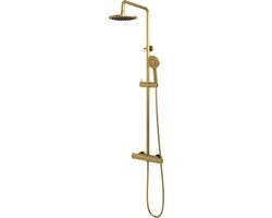 Brauer Gold Edition stortdoucheset diameter 20cm met ronde handdouche messing geborsteld goud 5-GG-007 Set 2