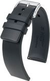 HIRSCH PURE M BLACK UNI -18mm Horlogeband Unisex Rubber Zwart 18mm