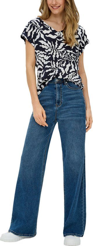 s.Oliver Women's Top - 59A1 BLUE - Size 36 - Cotton