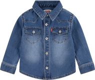 Levi's Kids My First Barstow Overhemd Blauw Katoen Denim Lange Mouw Regular Fit Knopen Jongens 24 Months