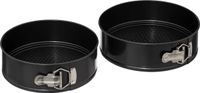 5Five taarten bakken bakvorm/spring vorm/bakgerei - zwart - metaal - Dia 24 en 22 cm - 2 delig