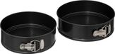 5Five taarten bakken bakvorm/spring vorm/bakgerei - zwart - metaal - Dia 24 en 22 cm - 2 delig