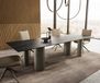 DELIFE Table à manger Edge 300x100 Céramique Laminam®Noir Desir Marron Pilier Métal finition à effet Titane