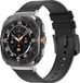 Bandz Leren hybrid bandje - geschikt voor Samsung Galaxy Watch Ultra 2 (2026) / Ultra (2024/2025) - hoogwaardig bandje gemaakt van leer en siliconen met gesp (zwart)