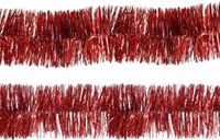 Decoris folie kerstslingers 4x stuks - rood - kunststof - 270 cm