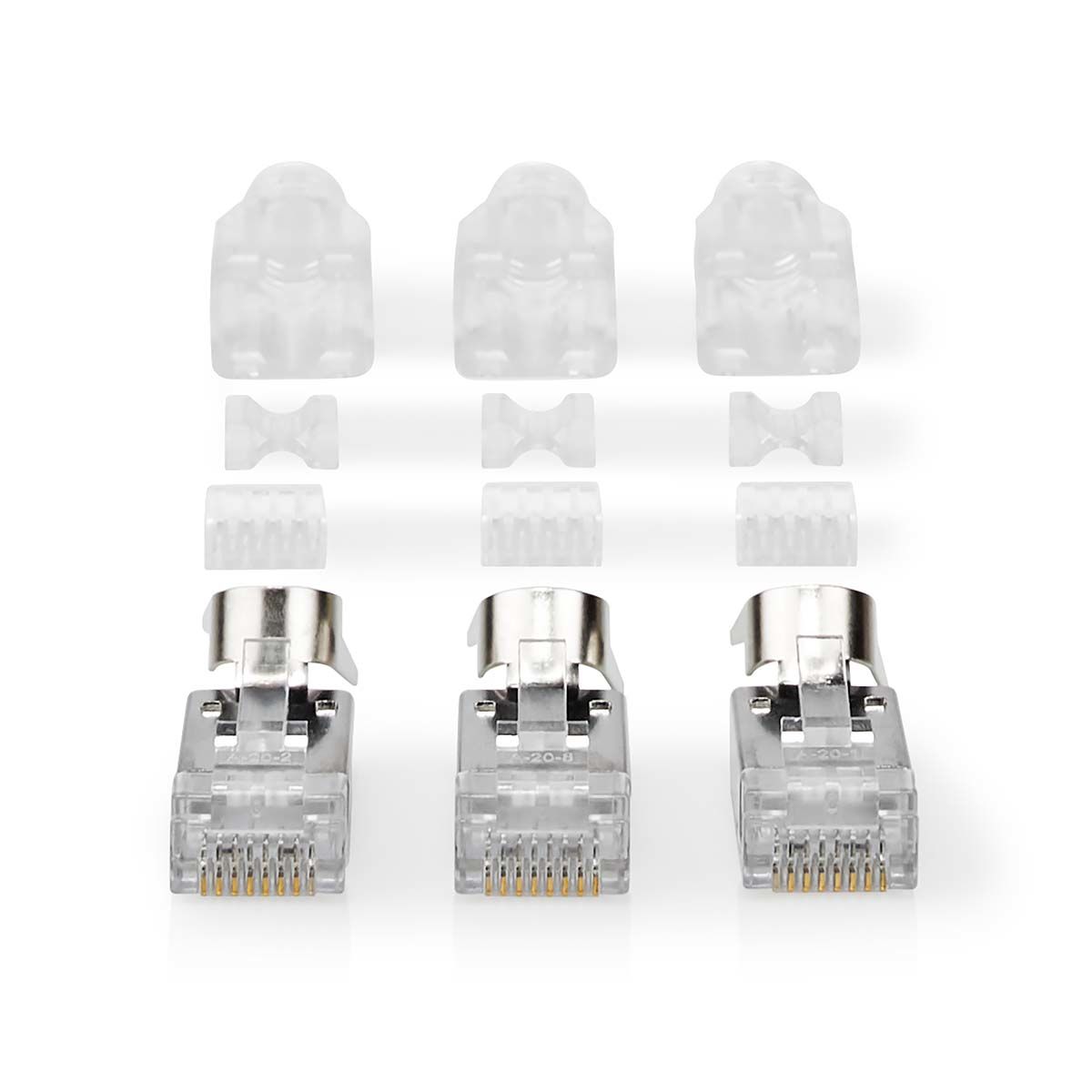 Nedis RJ45 Connector - CAT7 - F/UTP - Male - Straight - Grey - 10-pack