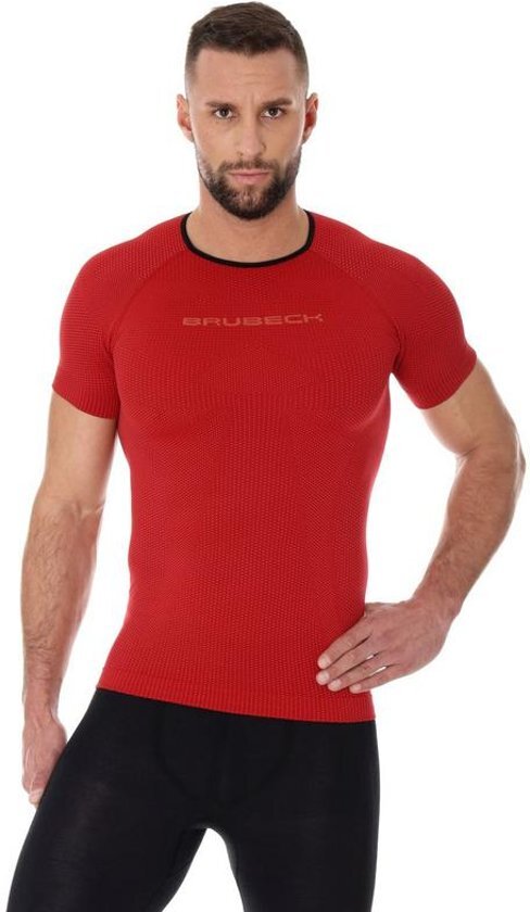 Brubeck 3D PRO Heren Seamless Hardloopshirt - Sportshirt - Rood - L