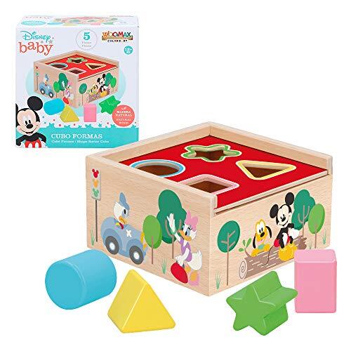 Disney WOOMAX - Cubo 4 formaten encajables madera natuurlijke baby (ColorBaby 48720)