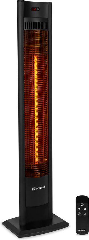 VONROC Terrasverwarmer Filicudi - Infrarood - 2000W - Carbon element - 2 standen - LCD - Incl. Afstandsbediening