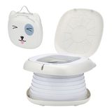 NK Kindertoilet voor baby's en kinderen, draagbaar, opvouwbaar, kinderdesign, leren, hygiënisch, luierovergang, leren, grappig, veilig, eenvoudig te bedienen, inclusief zakken