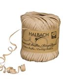 Halbach Seidenbänder Ringelband, breedte 4 mm, lengte 100 m, duurzaam cadeaulint om te ringen en in te pakken van geschenken, van 100% katoen, kleur: naturel