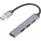Renkforce RF-USBH-200 RF-6855462 USB-hub 4 poorten USB-A USB 3.2 Gen2 10 GBit/s Met aluminium behuizing Grijs