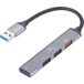 Renkforce RF-USBH-200 RF-6855462 USB-hub 4 poorten USB-A USB 3.2 Gen2 10 GBit/s Met aluminium behuizing Grijs