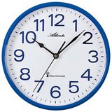 Atlanta Wandklok radiogestuurd 4378-5 Blauw Kunststof Rond
