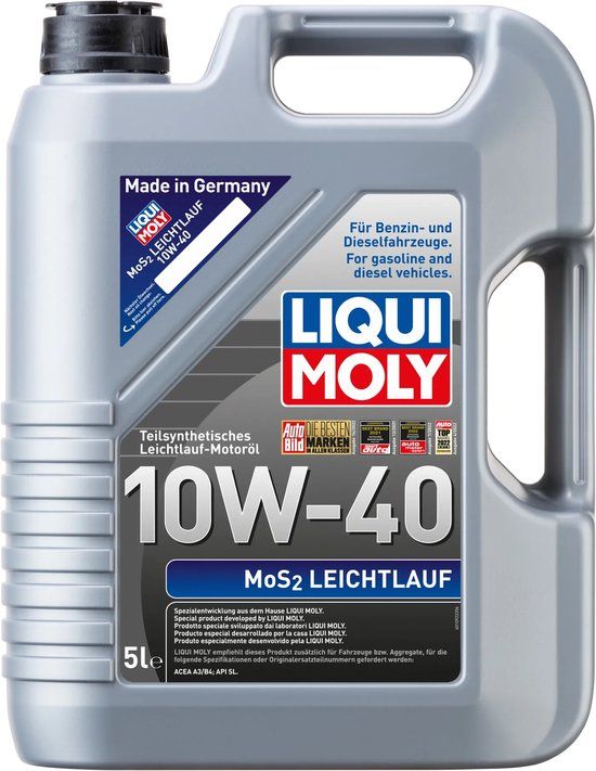 Liqui Moly 10W40 Motorolie MoS2 (5L) - Leichtlauf A3/B4 - Deels Synthetisch