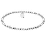 Lucardi - Dames Stalen kralenarmband - Zilverkleurig - 17 cm